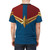 Inspired Captain Alien Superhero Costume T-Shirt featuring a blue and red uniform with a gold star logo - men back
