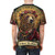 Empowering bear feminist t-shirt with the text "In Bear We Trust" printed in all-over pattern - men back