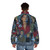V Visitors No Text Puffer Jacket featuring retro sci-fi inspired design - men back