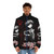 Elfen Lied anime-inspired puffer jacket with blood and character graphics - men front