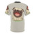 A colorful, pastel-themed illustration of a happy, smiling pug dog on a comfortable, high-quality t-shirt. - Back