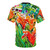 Colorful all over print t-shirt featuring a vibrant botanical lilies design - Back