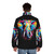 Vibrant puffer jacket featuring a playful elephant and splash design - men back