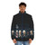 Assassin's Creed pixel art puffer jacket with retro 8-bit graphics - men front
