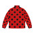 Extra large black and red polka dot puffer jacket - Back