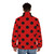 Extra large black and red polka dot puffer jacket - men back