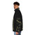 Electric Warrior Puffer Jacket with Tyrannosaurus Rex and Glam Rock Motifs - men side left
