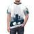 Adventure Time inspired t-shirt featuring an ice king silhouette design - men front