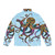 Electric octopus psychedelic puffer jacket with beachy neon sea life art - Back