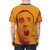 T-shirt featuring a pop art design of Nicolas Cage's iconic face - men back