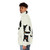 Colorful puffer jacket with a universal language design - men side left