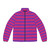 Pink and purple striped puffer jacket for women and girls