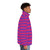 Pink and purple striped puffer jacket for women and girls - men side right