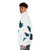 Electric blue puffer jacket with morpho butterfly print design - men side left