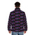 Kiss the Band Pink Purple Tie Dye Dark Puffer Jacket - men back