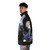 Unisex anime girl with gun puffer jacket, perfect for anime and manga fans - men side left