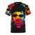 Vibrant pop art-style t-shirt design featuring Ian Brown, the iconic frontman of the influential 90s band The Stone Roses.