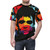 Vibrant pop art-style t-shirt design featuring Ian Brown, the iconic frontman of the influential 90s band The Stone Roses. - men front