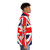 Punk-inspired Union Jack puffer jacket for cosplay or streetwear - men side right