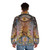 Pineal gland puffer jacket with visionary art design, symbolizing spiritual awakening and consciousness expansion - men back