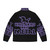 Unicorns Metal Puffer Jacket featuring a metallic purple design and heavy metal-inspired graphics - Back