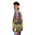 Retro pinball machine puffer jacket featuring a classic pinball machine design - men side left