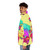 Colorful puffer jacket with a monster-inspired design - men side left