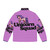 A colorful puffer jacket with a unicorn graphic design - Back
