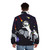 Puffer jacket featuring a unicorn riding a narwhal in space - men back