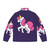 Cozy pink puffer jacket with unicorn design for girls - Back