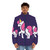Cozy pink puffer jacket with unicorn design for girls - men front