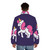 Cozy pink puffer jacket with unicorn design for girls - men back