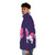 Cozy pink puffer jacket with unicorn design for girls - men side left