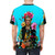 Artistic t-shirt design featuring Frida Kahlo-inspired feminist artwork with floral elements and the text "I Want To Be Inside Your Darkest Everything". - men back