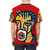 Model wearing a graffiti art urban t-shirt with a contemporary graphic design - men back