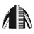 Piano keyboard puffer jacket for musicians - Back
