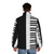 Piano keyboard puffer jacket for musicians - men back