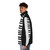 Piano keyboard puffer jacket for musicians - men side left