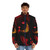 Hazbin Hotel inspired puffer jacket with The Radio Demon Alastor design - men front
