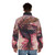Phoenix Puffer Jacket - Colourful mythical creature puffer jacket with fire-inspired design - men back