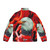 A colorful and abstract patterned phoenix puffer jacket - Back
