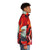 A colorful and abstract patterned phoenix puffer jacket - men side right