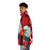 A colorful and abstract patterned phoenix puffer jacket - men side left