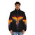 Phoenix puffer jacket with fiery design - men front