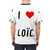 "I Love Loic" print-on-demand t-shirt with a modern design - men back