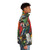 Exotic bird puffer jacket with vibrant bird designs - men side right