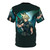 Stylized t-shirt design featuring cloud-inspired imagery from the Final Fantasy video game series. - Back