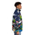 Puffer jacket with Peter Pan inspired design, featuring Neverland themes like pirates and galleons - men side right