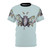 Whimsical illustration of a butterbat, a blend of bat and butterfly, on a high-quality t-shirt