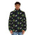 EZ Clap Puffer Jacket featuring a sun with face design, perfect for gamers, streamers, and meme enthusiasts - men front